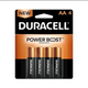 Duracell Coppertop Alkaline AA Batteries, 4 Battery Pack