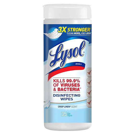 Reckitt Benckiser Lysol Disinfecting Surface Wipes with Crisp Linen Scent, 35 Count | Mountainside Medical Equipment 1-888-687-4334 to Buy
