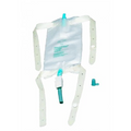 Urinary Leg Bag Vinyl Dispoz-a-Bag with Anti-Reflux Valve and Fabric Straps, 19 oz