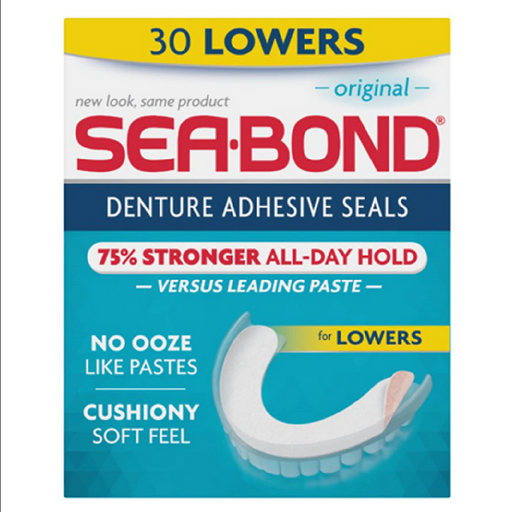 Buy Cardinal Health Sea-Bond Denture Adhesive Seals for Lowers, 30 count  online at Mountainside Medical Equipment