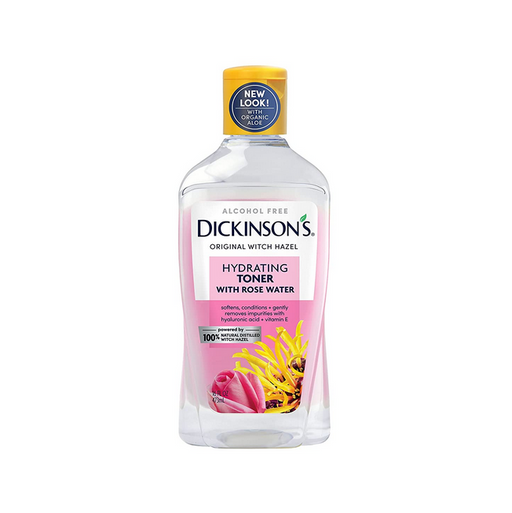 Anti-Inflammatory Lotion | Dickinson's Enhanced Witch Hazel Hydrating Toner with Rosewater, Alcohol Free 16 oz. Bottle