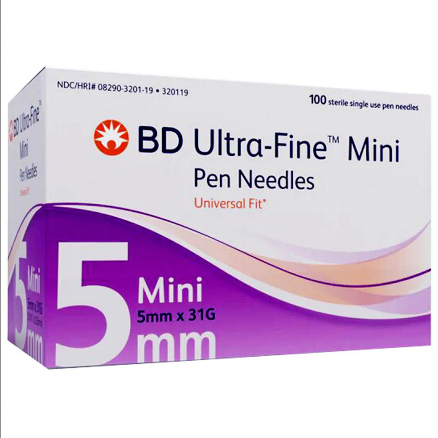 Insulin Pen Needles Ultra-Fine 31 gauge x 5mm (100/box) BD 320119