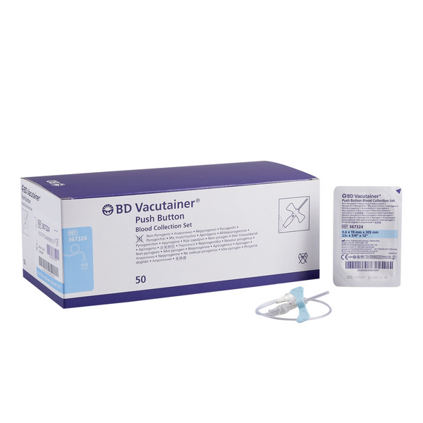 Buy BD BD 367324 Vacutainer Push Button Blood Collection Sets 23 Gauge x 3/4" with 12" Tubing, 50/box  online at Mountainside Medical Equipment