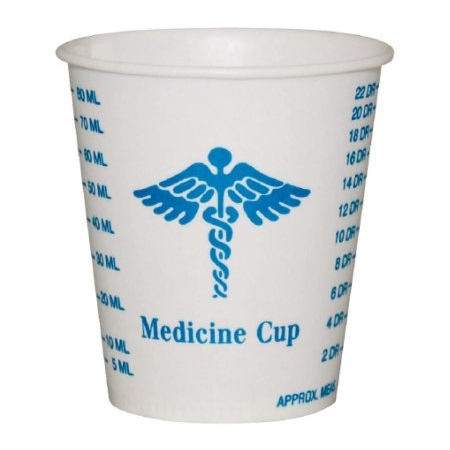 Specialty Drinking Cup | Solo Graduated Medicine Cup 3 oz. with Medical Print and Wax-Coated Paper, 100/Sleeve