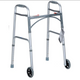 Walker, Adult Two Button Folding with 5 inch Wheels, Height Adjustable