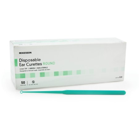 Ear Curette with Grooves 4mm Round Tip, 50/Box