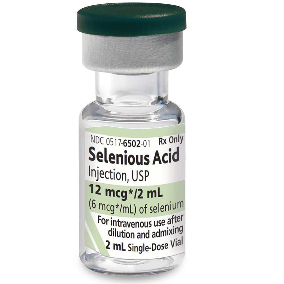 Selenium Injectable Selenious Acid Injection 12 mcg/ 2 mL Single-Dose Vials 2 mL x 10/Tray ...
