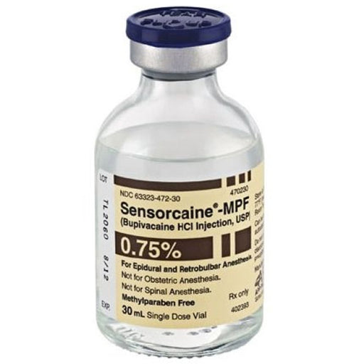 Buy Fresenius Kabi Sensorcaine MPF (Bupivacaine HCL Injection) 0.75% 30 mL Single-dose Vials 25/Tray (Rx)  online at Mountainside Medical Equipment