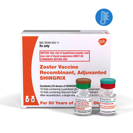 Shingles Vaccine, | Shingrix (Zoster Vaccine Recombinant, Adjuvanted) Suspension 50 mcg/0.5 mL Single Dose Vial, 10 Pack **Refrigerated Item**