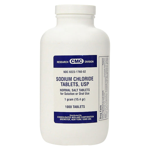 Buy Consolidated Midland Corp Sodium Chloride Normal Salt Tablets, 100/ Bulk Bottle  online at Mountainside Medical Equipment