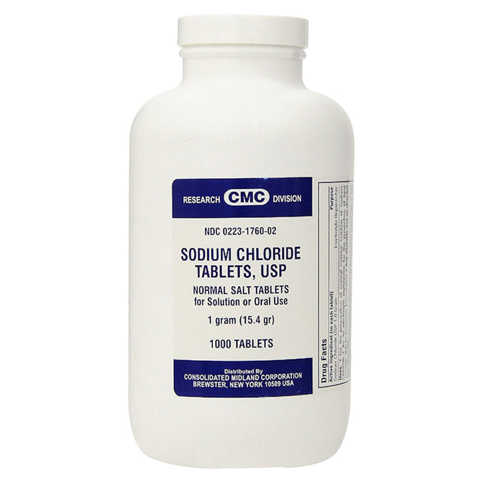 Buy Consolidated Midland Corp Sodium Chloride Normal Salt Tablets, 100/ Bulk Bottle  online at Mountainside Medical Equipment