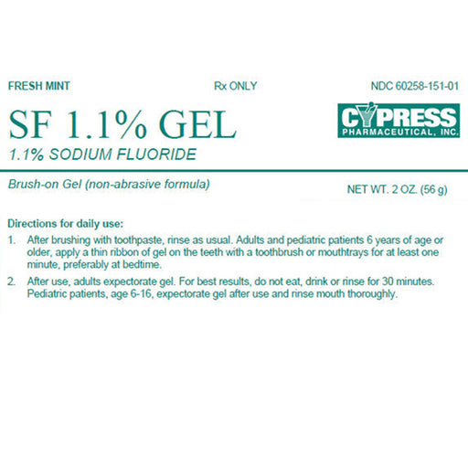 Buy Rising Pharmaceuticals Sodium Fluoride 1.1% Brush-on Gel Toothpaste, Mint 2oz Tube (Rx)  online at Mountainside Medical Equipment