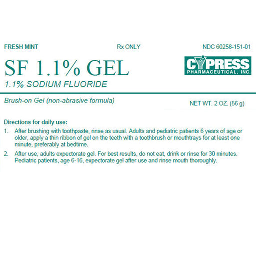 Rising Pharmaceuticals Sodium Fluoride 1.1% Brush-on Gel Toothpaste, Mint 2oz Tube (Rx) | Buy at Mountainside Medical Equipment 1-888-687-4334