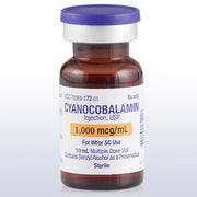Cyanocobalamin for injection 1000 mcg, Multiple-Dose Vials 10mL x 10/Box, for Vitamin B12 supplementation and increased energy levels.