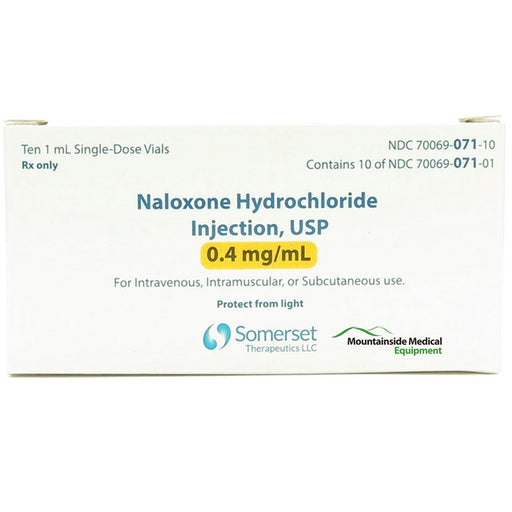 Somerset Therapeutics Somerset Naloxone for Injection USP 0.4 mg per 1mL Vials x 10 Per Tray (Rx) | Buy at Mountainside Medical Equipment 1-888-687-4334