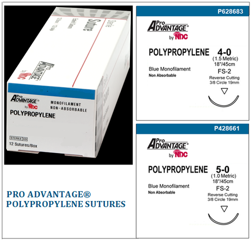 Buy Pro Advantage Surgical Sutures Polypropylene (Non Absorbable) Monofilament 5-0  online at Mountainside Medical Equipment