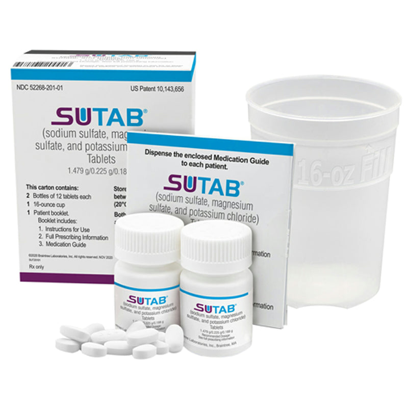 Sutab Colooscopy Prep Tablets (2-Day Prep) 12 Taelets x 2 Bottles, 24 ...