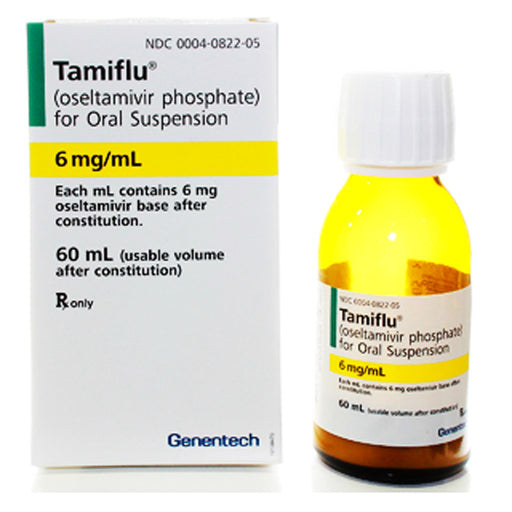 Genentech Roche Laboratories Tamiflu (Oseltamivir Phosphate) Powder for Oral Suspension 6mg/mL 60mL Bottle | Buy at Mountainside Medical Equipment 1-888-687-4334