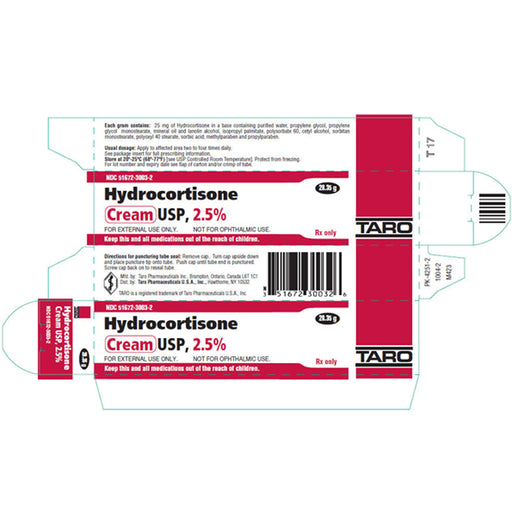 Taro Taro Hydrocortisone Cream 2.5% Topical Corticosteroid, 28 grams tube | Buy at Mountainside Medical Equipment 1-888-687-4334