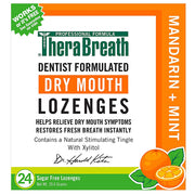 TheraBreath Dry Mouth Relief Lozenges, Mandarin Mint, Sugar Free 24 Count for oral health and fresh breath.