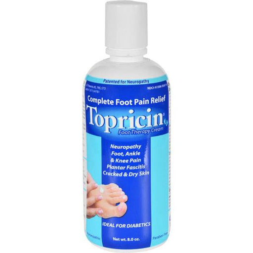 Topical BioMedics Topricin Foot Pain Relief Cream, 8 oz Bottle | Mountainside Medical Equipment 1-888-687-4334 to Buy