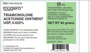 Buy Fougera Triamcinolone Acetonide 0.025% Cream 80 Grams  online at Mountainside Medical Equipment