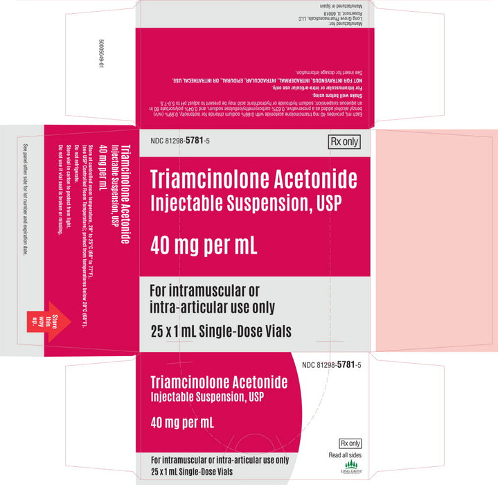 Buy Long Grove Pharmaceuticals Triamcinolone Acetonide for Injection Suspension 40 mg Per 1mL, Single-Dose Vials, 25/Tray (Rx)  online at Mountainside Medical Equipment