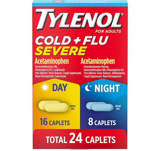 Buy Johnson and Johnson Consumer Inc Tylenol Cold + Flu Severe Day & Night Caplets for Fever, Pain, Cough & Congestion Relief  online at Mountainside Medical Equipment