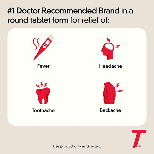 Buy Johnson and Johnson Consumer Inc Tylenol Extra Strength 500mg Pain Reliever Fever Reducer Coated Tablets, 100 Count  online at Mountainside Medical Equipment