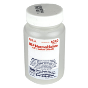 Sterile Normal Saline Irrigation Solution in use for wound care; promotes healing and reduces infection.