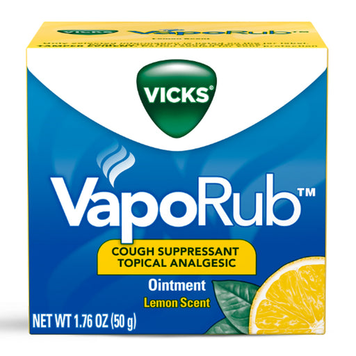 Procter & Gamble Vicks Chest Rub VapoRub Cough Suppressant Ointment with Lemon Scent 1.76 oz | Mountainside Medical Equipment 1-888-687-4334 to Buy