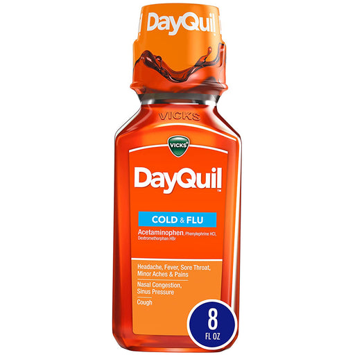 Procter & Gamble Vicks Dayquil Liquid Severe Cold & Flu Relief Medicine 8 oz | Mountainside Medical Equipment 1-888-687-4334 to Buy