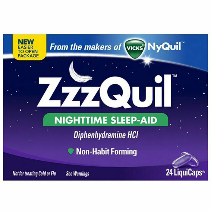 Vicks ZZZquil Nighttime Sleep Aid 24 Liquid Caplets — Mountainside Medical