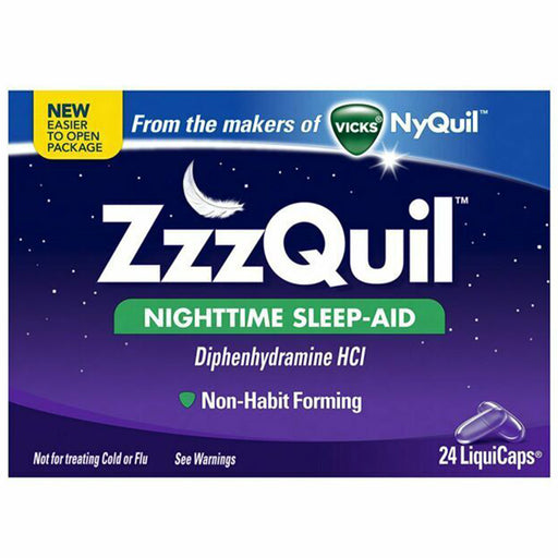 Insomnia, | Vicks ZZZquil Nighttime Sleep Aid 24 Liquid Caplets