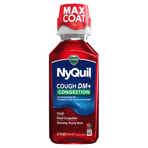 Cold & Flu | Vicks NyQuil Cough DM + Congestion Liquid Berry 8 oz