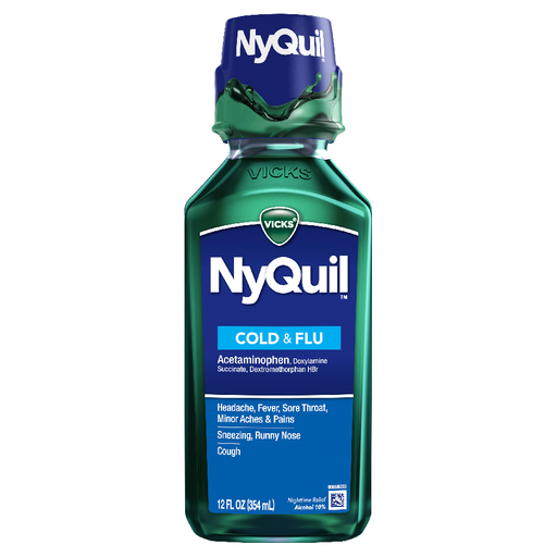 Cold and Flu | Vicks Nyquil Cold & Flu Nighttime Relief Original Flavor 12 oz