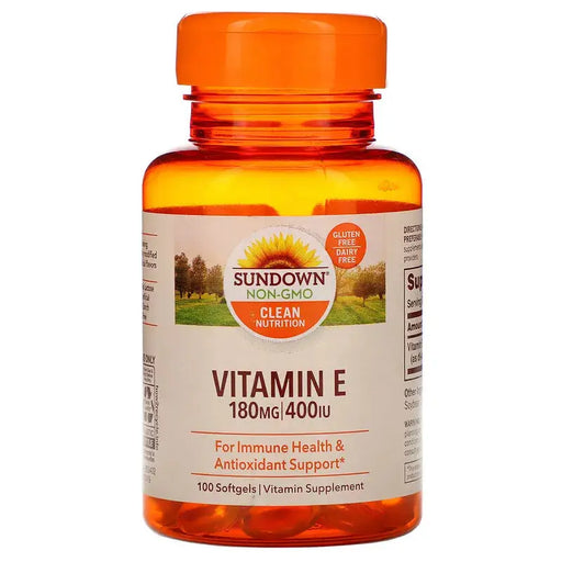 Vitamin E Supplement 400mg, 100 Softgels for antioxidant support and enhanced skin and heart health.