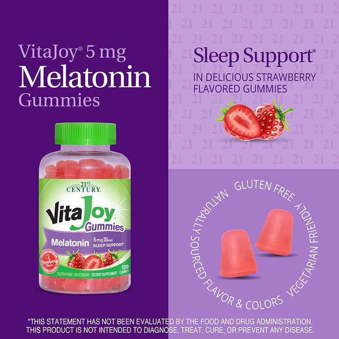 Buy 21st Century Vitajoy Melatonin Sleep Aid Gummies Strawberry Flavor, 120 Count  online at Mountainside Medical Equipment
