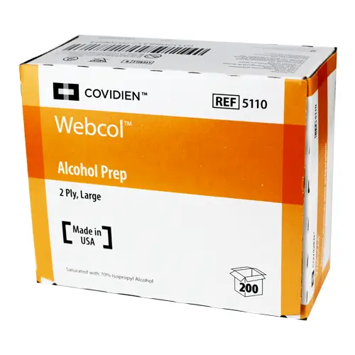 Buy Covidien Webcol Alcohol Prep Pads 200/Box, Large 2-Ply  online at Mountainside Medical Equipment