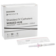 Buy McKesson IV Catheters -Prevent R Shielded IV Catheter Needles with Button Retracting Safety Needle 20 gauge x 1", 50/Box  online at Mountainside Medical Equipment