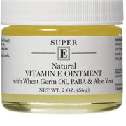 Super Vitamin E Ointment with Wheat Germ Oil and Aloe Vera 2 oz for skin hydration, healing, and antioxidant protection.