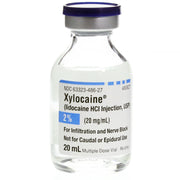 Xylocaine Lidocaine HCL 2%, 20 mg/mL Injection Multiple Dose Vial 20 mL, 25/Tray