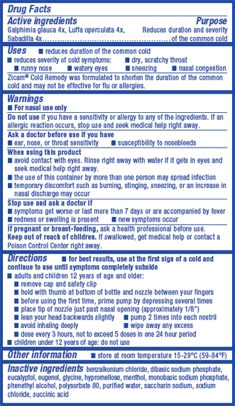 Zicam Cold Remedy Nasal Spray Homeopathic — Mountainside Medical