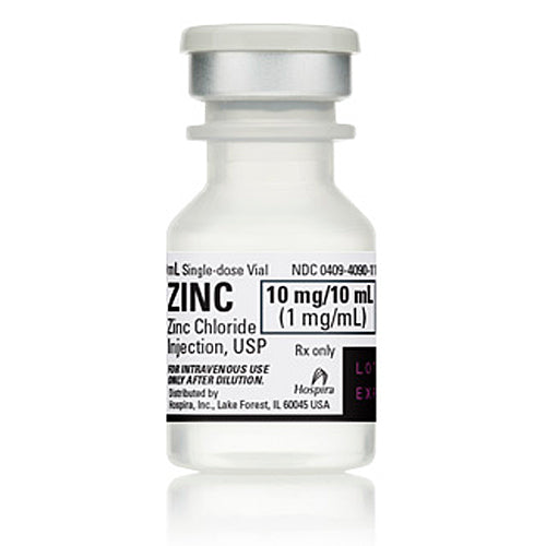 Zinc Chloride for Injection 1 mg/mL Single Dose 10 mL, 25/Tray