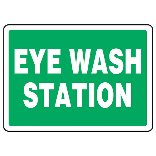Buy n/a Green Eye Wash Station 7" x 10", Adhesive Vinyl  online at Mountainside Medical Equipment