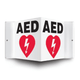 AED Defibrillator Corner Wall Sign, Black/White, 6" x 5"