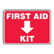 First Aid Kit Location Sign 10" x 14", Adhesive Vinyl
