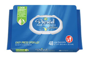 First Quality Enterprises Prevail Adult Washcloth Wipes 48 Pack | Mountainside Medical Equipment 1-888-687-4334 to Buy