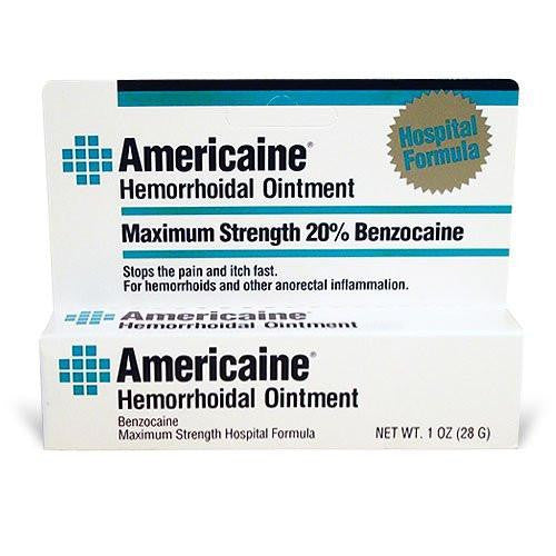 Hemorrhoidal Relief, | Americaine Hemorrhoidal Ointment Max Strength 1 oz