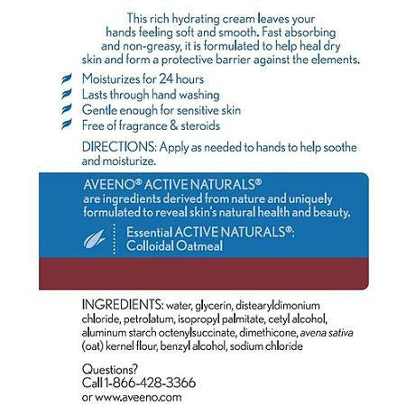 Johnson & Johnson Aveeno Active Naturals Intense Moisture Skin Relief Hand Cream | Buy at Mountainside Medical Equipment 1-888-687-4334
